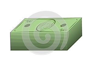 Bundle of dollars isolated icon stock vector illustration design