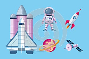 bundle of five space set icons