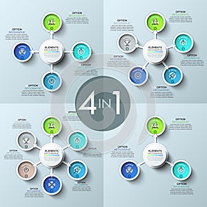 Bundle of four infographic design layouts