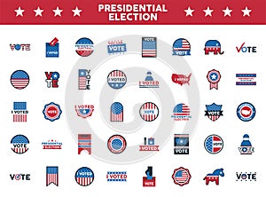 Bundle of fourty usa presidential election icons
