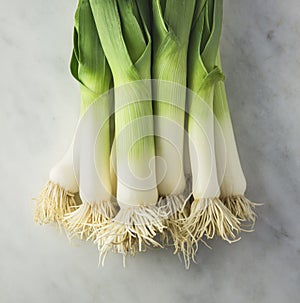 Bundle of Fresh Leeks