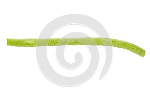 Bundle of fresh long beans on a white background