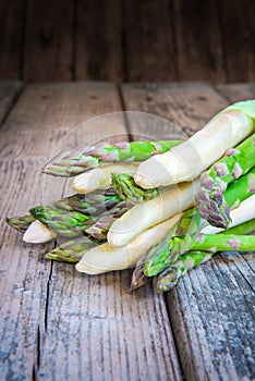 Bundle of fresh organic asparagus
