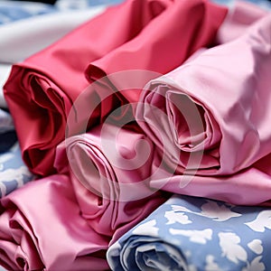 a bundle of handkerchiefs exhibits pristine folds cloth fabrica photo