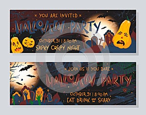 Bundle of horizontal Halloween banners