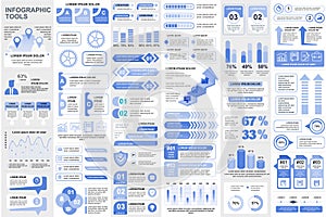Bundle infographic elements data visualization info graphics.