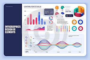 Bundle infographic elements data visualization vector design template. Can be used for steps, business processes, workflow,