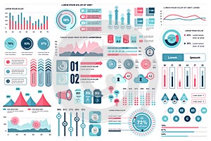 Bundle infographic elements data visualization vector design template. Can be used for steps, business processes, workflow,