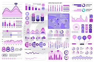Bundle infographic elements data visualization vector design template. Can be used for steps, business processes, workflow,
