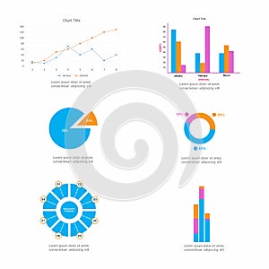 Bundle infographic elements data visualization vector design template. Can be used for steps, business processes, workflow