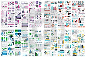 Bundle of infographic elements data visualization vector design template, info graphics.