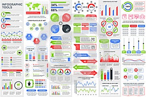 Bundle infographic elements data visualization vector design template info graphics