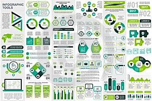 Bundle infographic elements data visualization vector design template info graphics