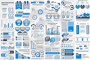 Bundle infographic elements data visualization vector design template info graphics