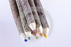 Bundle of large natural coloured pencils