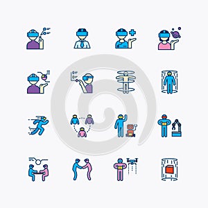 Bundle of metaverse vr flat icons collection. simple  design vector