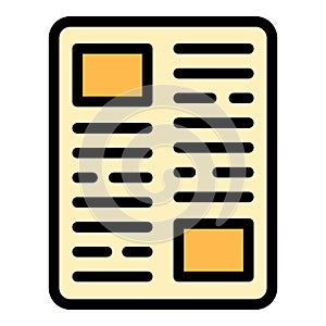 Bundle newspaper icon color outline vector