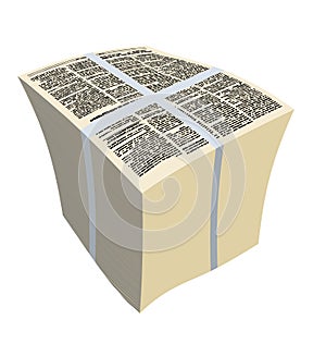 Bundle newspapers. Stack of magazines. Vector illustration