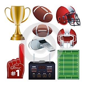 bundle of nine super bowl set icons