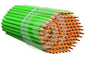 Bundle pencils tied with an elastic band