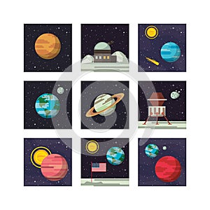 Bundle of space set icons