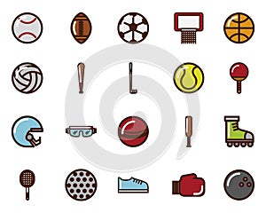 bundle of sports equipment icons