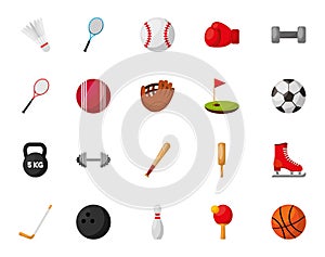 bundle of sports equipment icons