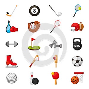 bundle of sports equipment icons