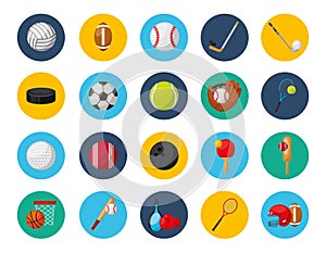 bundle of sports equipment icons