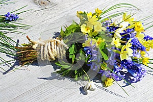 Bundle of spring flowers