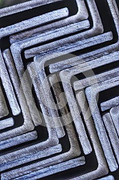 A bundle of steel angles - closeup