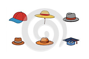 6-bundle template of different hat