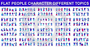 Bundle vector flat people character.