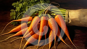 A bundle of vibrant carrots