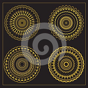 Bundling Gold Element Logo of Mandala Design