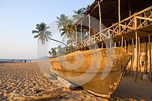 Bungalow and traditional boat