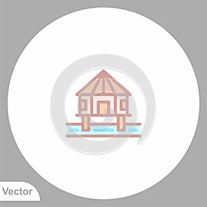 Bungalow vector icon sign symbol