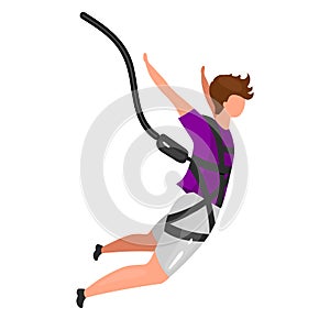 Bungee jumping flat vector illustration