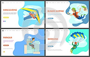 Bungee Jumping and Parkour Activity Website Set