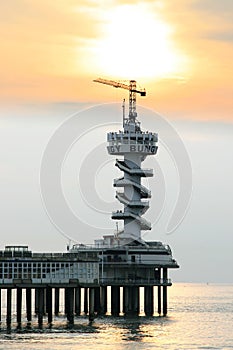 Bungy jump on the Pier in Scheveningen, Holland