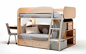 Bunk Bed Hub on White Background