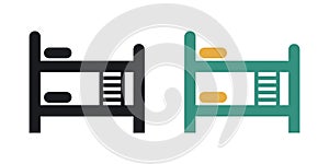 Bunk bed icon vector