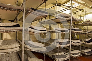 Bunk beds in WWII Liberty Ship troop transport