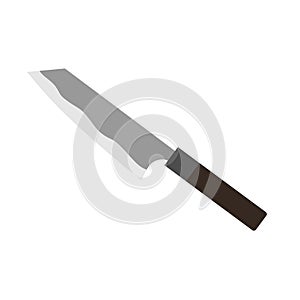 bunka knife flat design vector illustration. traditional Japanese kitchen knife