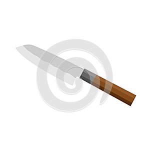 bunka knife flat design vector illustration. traditional Japanese kitchen knife