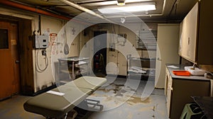 The bunker also includes a designated medical area with supplies and equipment to treat potential injuries or illnesses