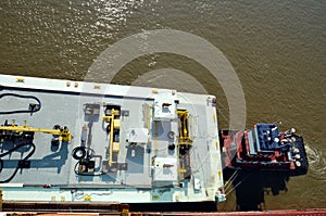 Bunker barge in the port of Savannah, Georgia.