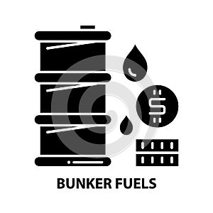 bunker fuels icon, black vector sign with editable strokes, concept illustration