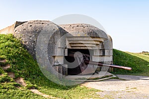 WWII German coastal artillery battery in Longues-sur-Mer, Normandy