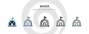 Bunker icon in different style vector illustration. two colored and black bunker vector icons designed in filled, outline, line